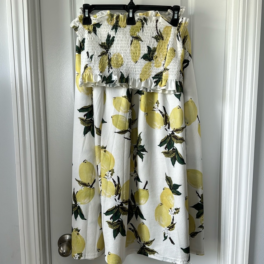 Two Piece Lemon Skirt and Tube Top Set (L)